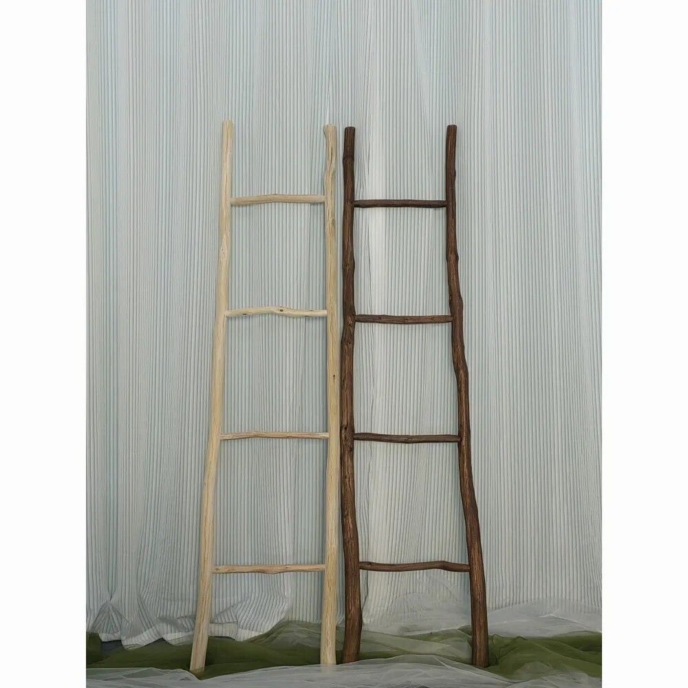 원목 사다리 행거 인테리어 드레스룸 우드 전시 소품 높이80cm 너비35cm 3단 - 상세 이미지 3