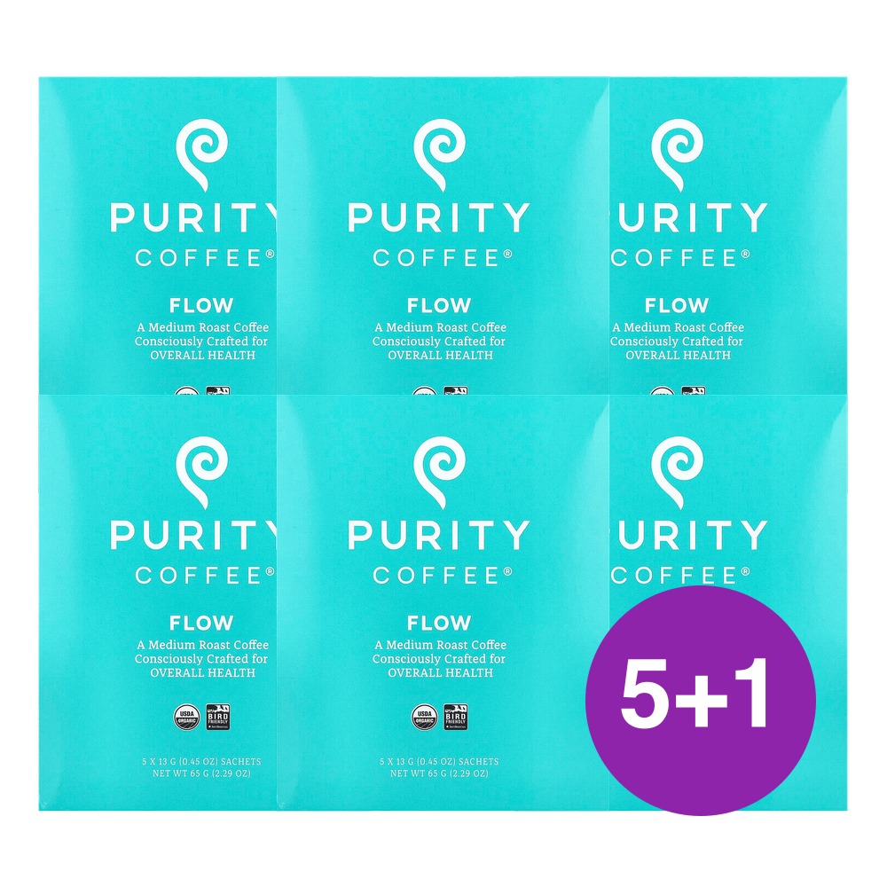 Purity Coffee Flow 티백 미디엄 로스트 65g, 6개 - 상품 이미지