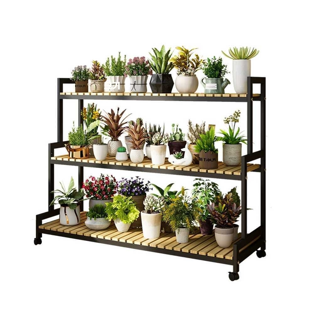 화분거치대 난초 발코니 장식 전시대 다용도 정원 1단블랙-60cm - 상품 이미지