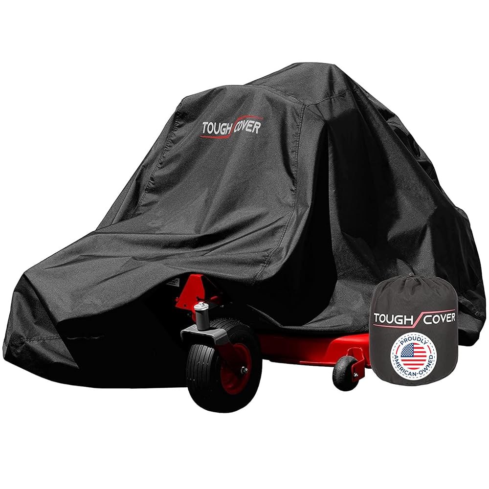 Tough Cover Zero-Turn 잔디깎이 커버 - 베이직 에디션, 블랙, 200.7 x 116.8 139.7cm(79 46 55인치) 튼튼한 방수 잔디 트랙터 커버용 자외선 - 상품 이미지