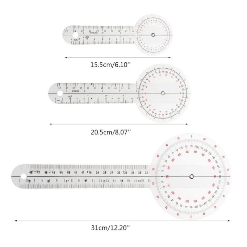 투명 각도계 각도기 관절측정 눈금자 물리치료 측정기 6인치 16x6.3cm - 상세 이미지 3
