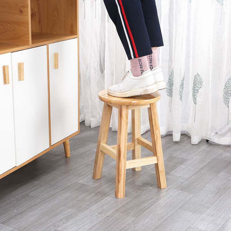 원형 나무 스툴 원목 의자 가정용 우드 식탁 간이 높이 50cm 키타775 - 상세 이미지 5