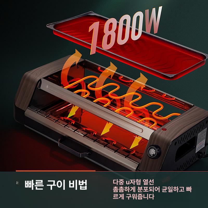 가정용 전기 바베큐 그릴 자동 회전 고기판 실내용 이중회전 그릴 팬 304 - 상세 이미지 3