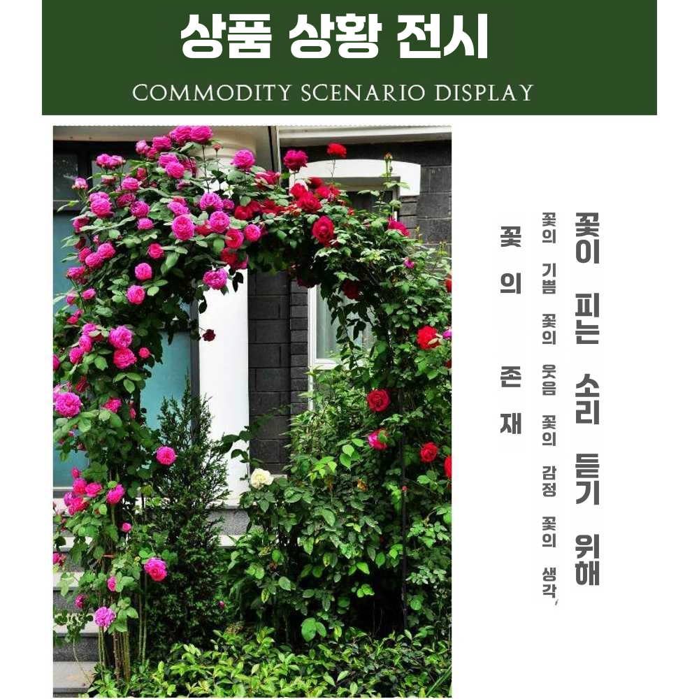 마당 장미 넝쿨 울타리 철제 야외 펜스 스탠드 주택 (A형-사진참고)그린(폭1.4x높이2.4m) 이미지 7