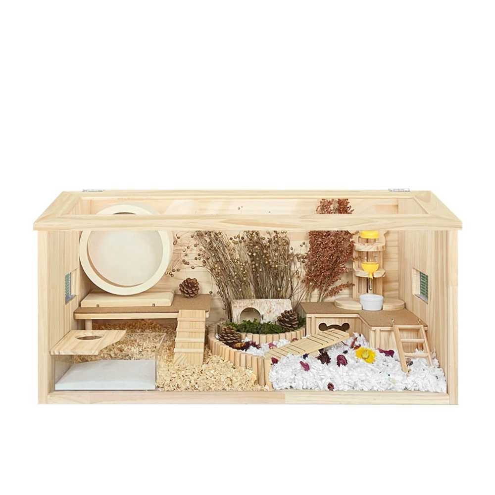 고슴도치하우스 원목 햄스터 대형 케이지 사육장 용품 80x40x40 단일상자 - 상품 이미지