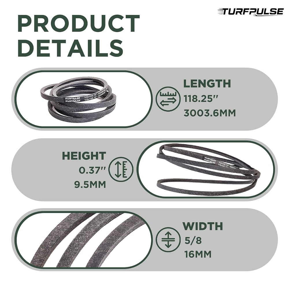 TURFPULSE 잔디깎이 데크 벨트 교체용 954-04033A 954-04033 754-04033 754-04033A Cub Cadet LT1045 RZT L42 Honda Tr - 상세 이미지 3