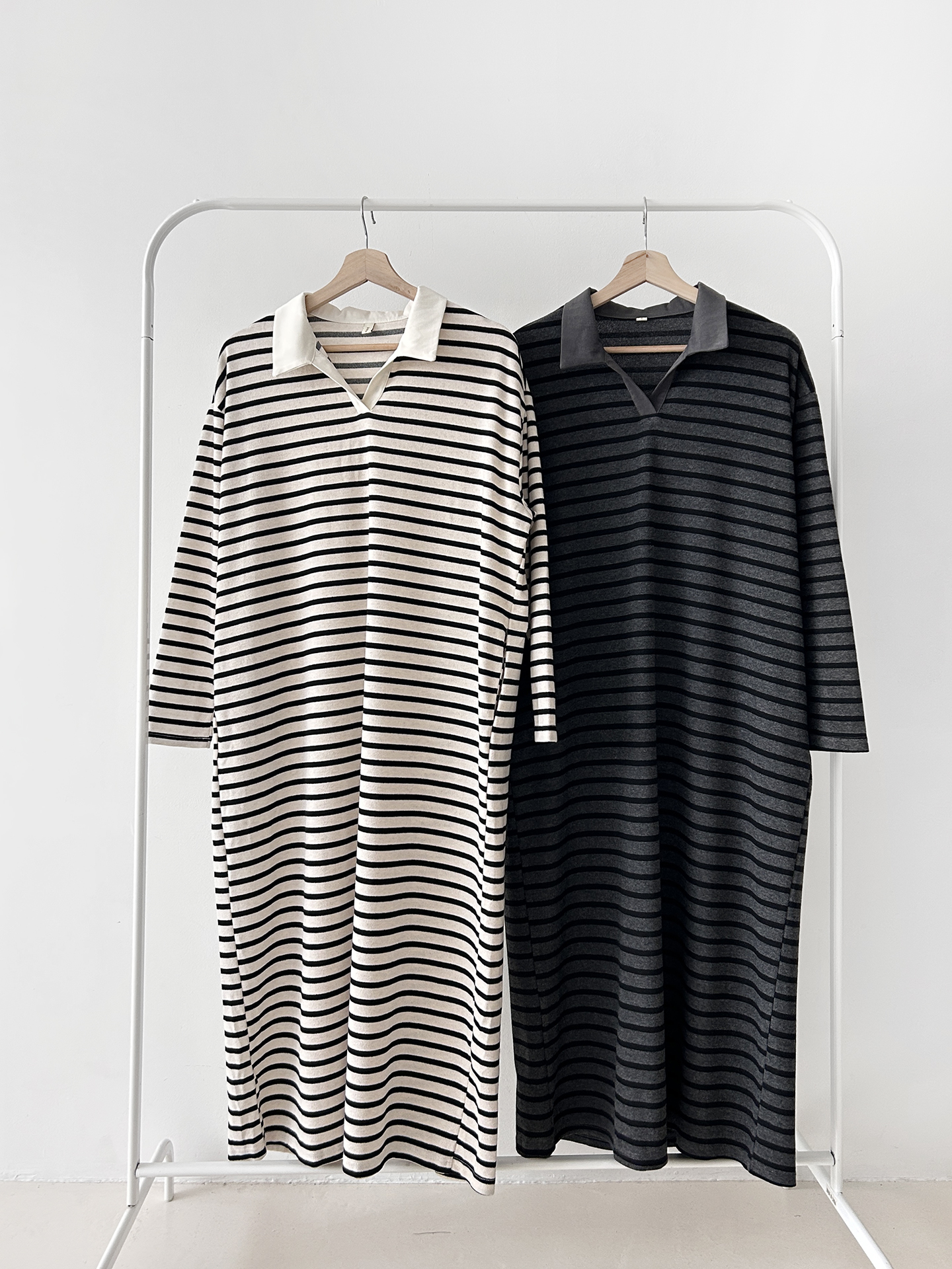 언니스토리 이송 카라 단가라 원피스 가을 데일리룩 코디 - 상세 이미지 3
