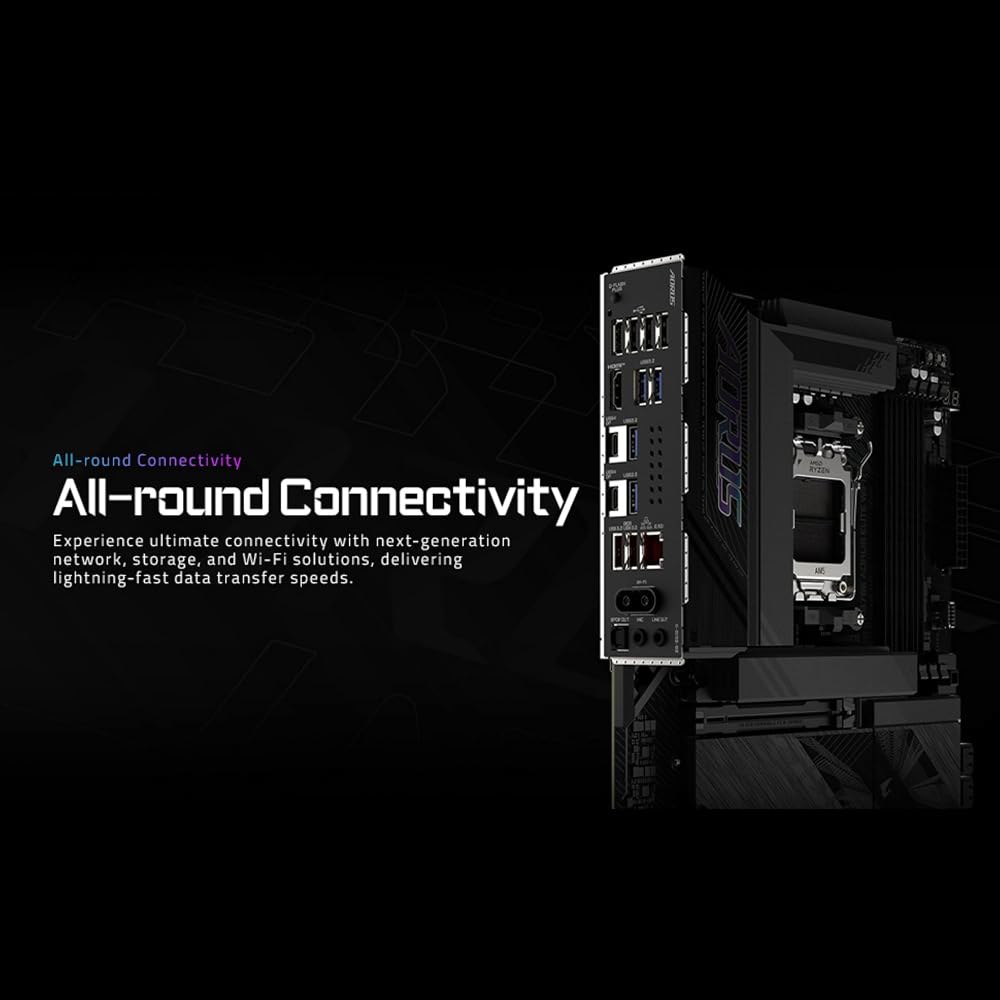 기가바이트 X870E AUS 엘리트 WiFi 7 AMD AM5 LGA 1718 마더보드, ATX, DDR5, 4X M.2, PCIe 5.0, USB4, 2.5GbE LAN, EZ- - 상세 이미지 2