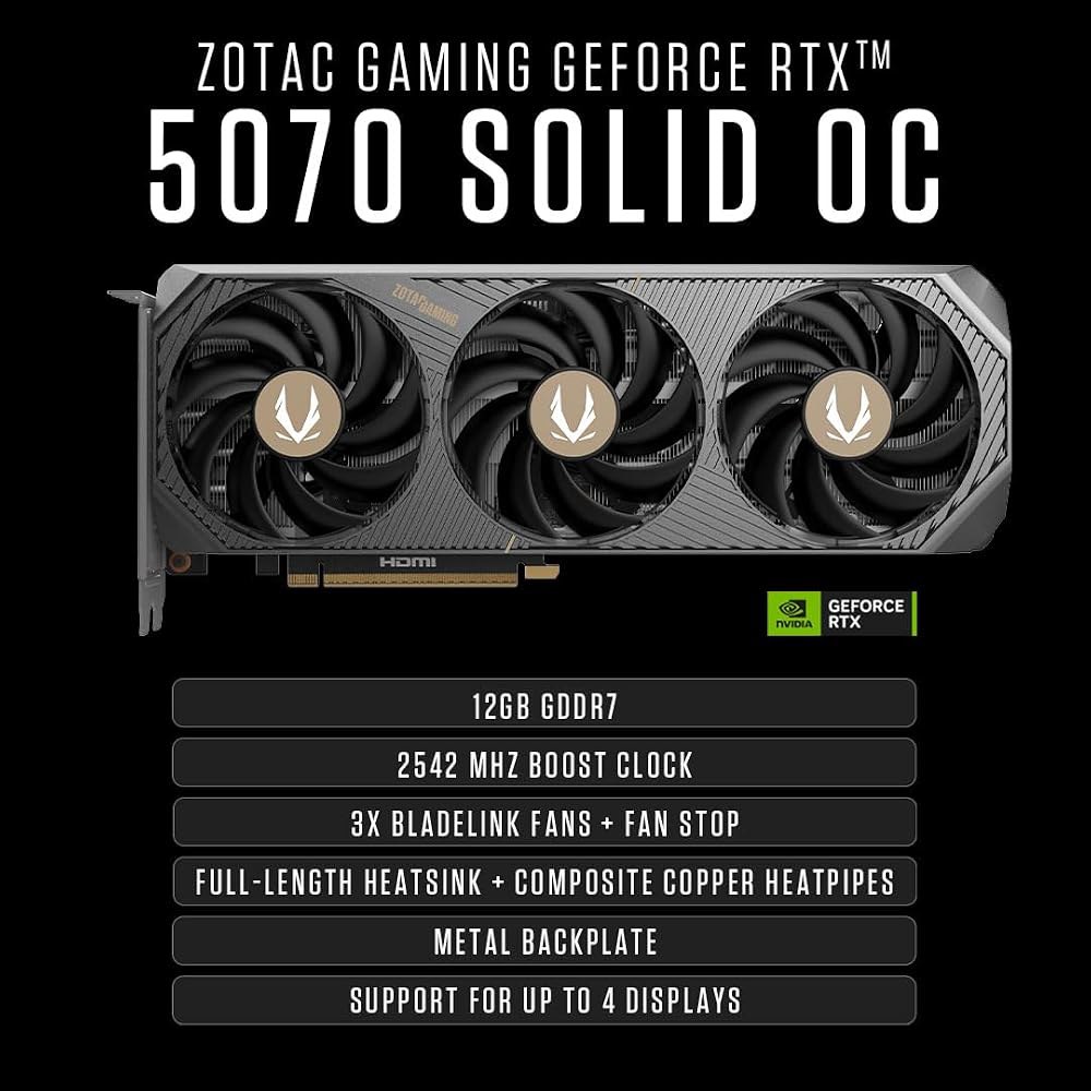 ZOTAC MEK 게이밍 PC 데스크탑, NVIDIA GeForce RTX 5070 12GB GDDR7, AMD Ryzen 7 9700X 최대 5.5GHz, 32GB DDR5, - 상세 이미지 2