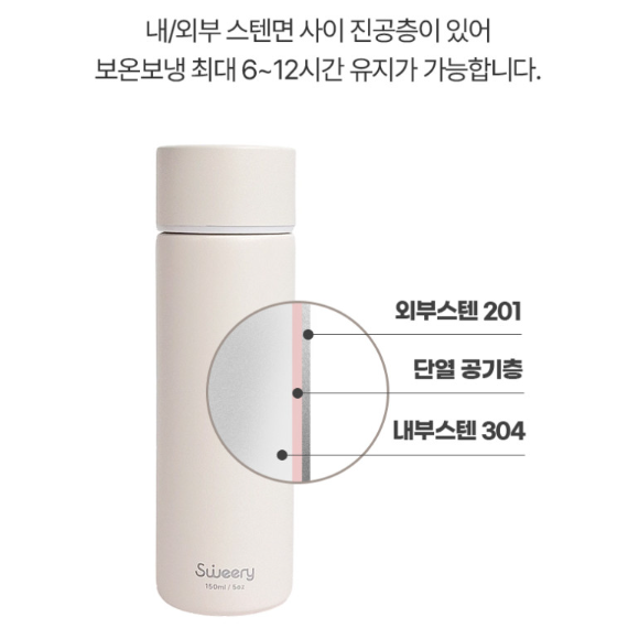 미니 보온병 보냉병 텀블러 스텐 150ml 커피 어린이 믈병 물통 - 상세 이미지 4