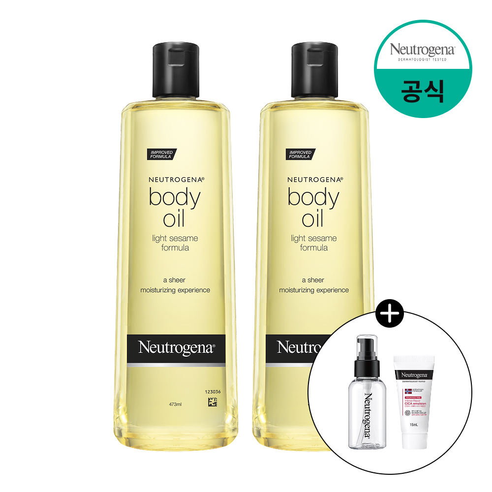 뉴트로지나 마사지오일 끈적임없는 바디오일 플로럴, 473ml, 2개 - 메인 이미지