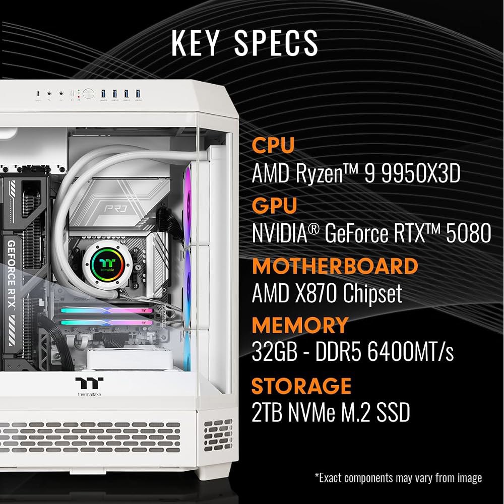 써멀테이크 리액터 9580S 게이밍 데스크톱(AMD Ryzen 9 9950X3D, 터프램 32GB DDR5 6400MT/s RGB 메모리, NVIDIA GeForce RTX 508 - 상세 이미지 2