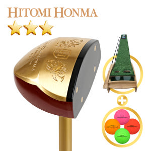 [2026년형] 협회공인인증 히토미혼마 3스타 최고급 파크골프채 CLASSIC GOLD+퍼팅연습기+볼4구