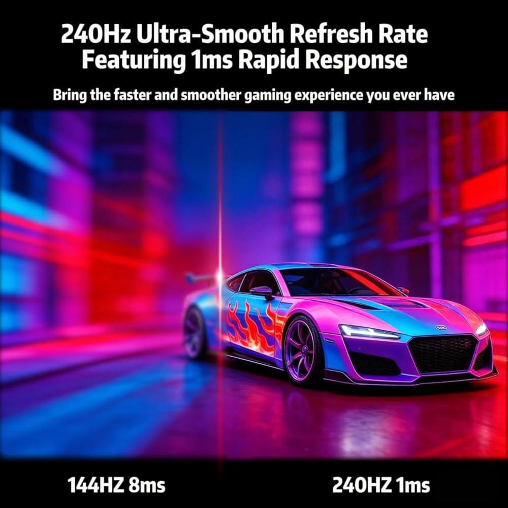 32인치 커브드 게이밍 모니터 240Hz 컴퓨터 모니터-HDMI DP USB 헤드폰 포트, 1080p 1K FHD 울트라 슬림 스크린, 광각, 높은 주사율 몰입형 PS5 Xbox - 상세 이미지 2