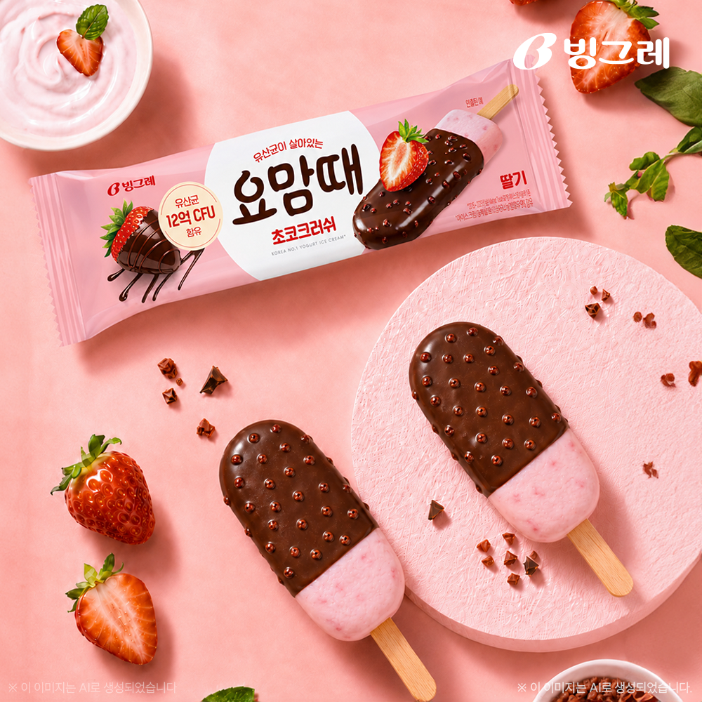 빙그레 요맘때바 초코크러쉬 딸기 80ml 20개입