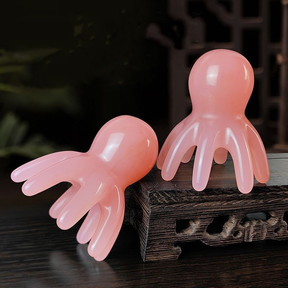 휴대용 문어 두피괄사 머리 지압 마사지 승모근 경락 괄사마사지 괄사도구 두피관리 얼굴리프팅 두피마사지 경락마사지 머리마사지 지압마사지 마사지용품 - 상품 이미지
