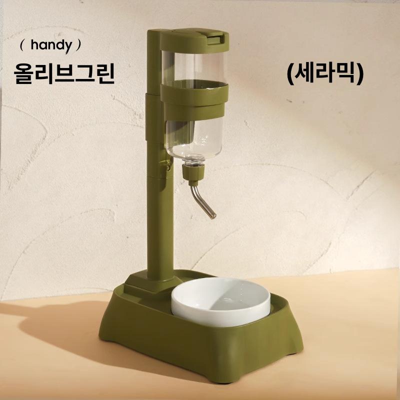 반려동물 자동 급수기 물그릇 식기 걸이형 그레이(세라믹) 이미지 8