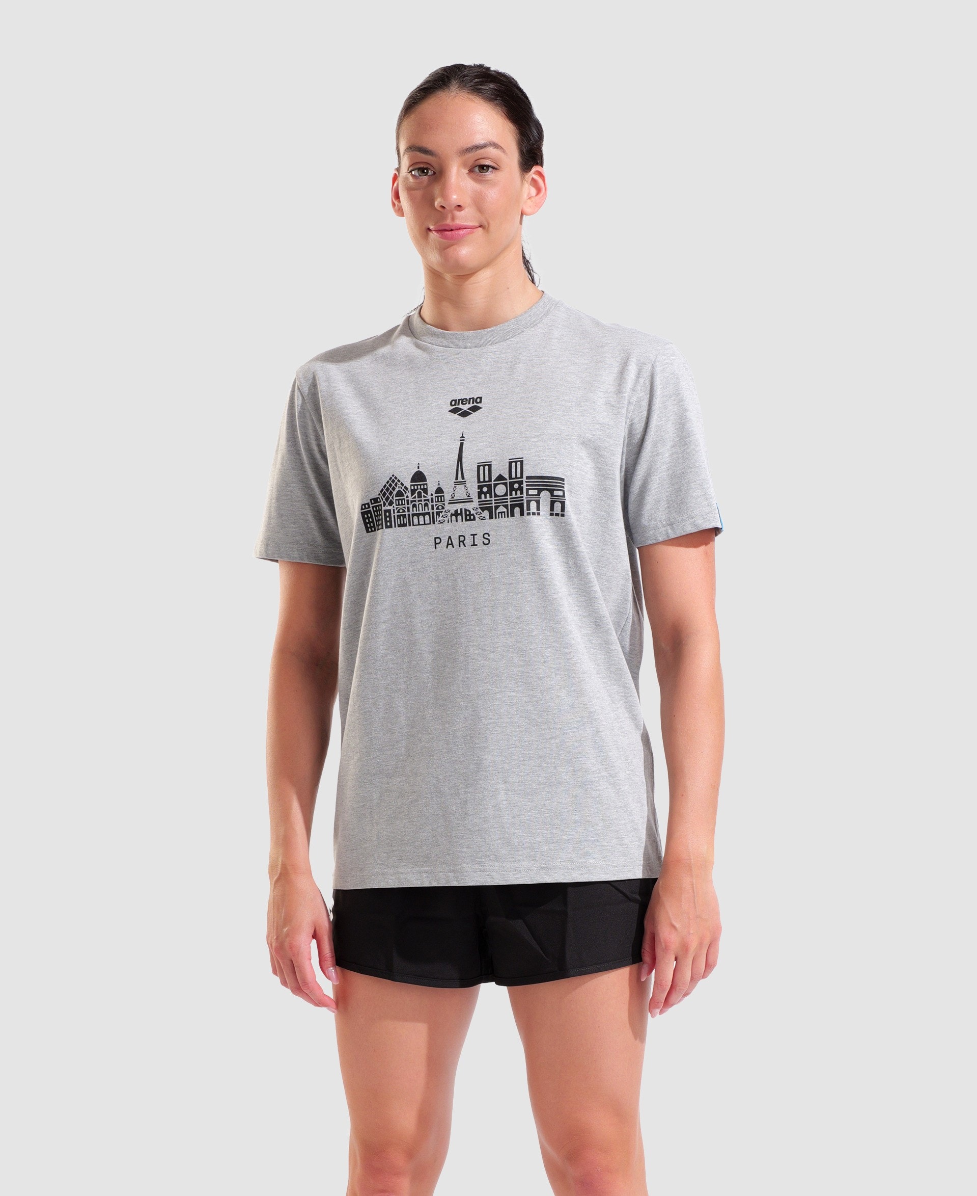 아레나 파리 스카이라인 유니섹스 티셔츠 Grey heather, 2XL - 상품 이미지