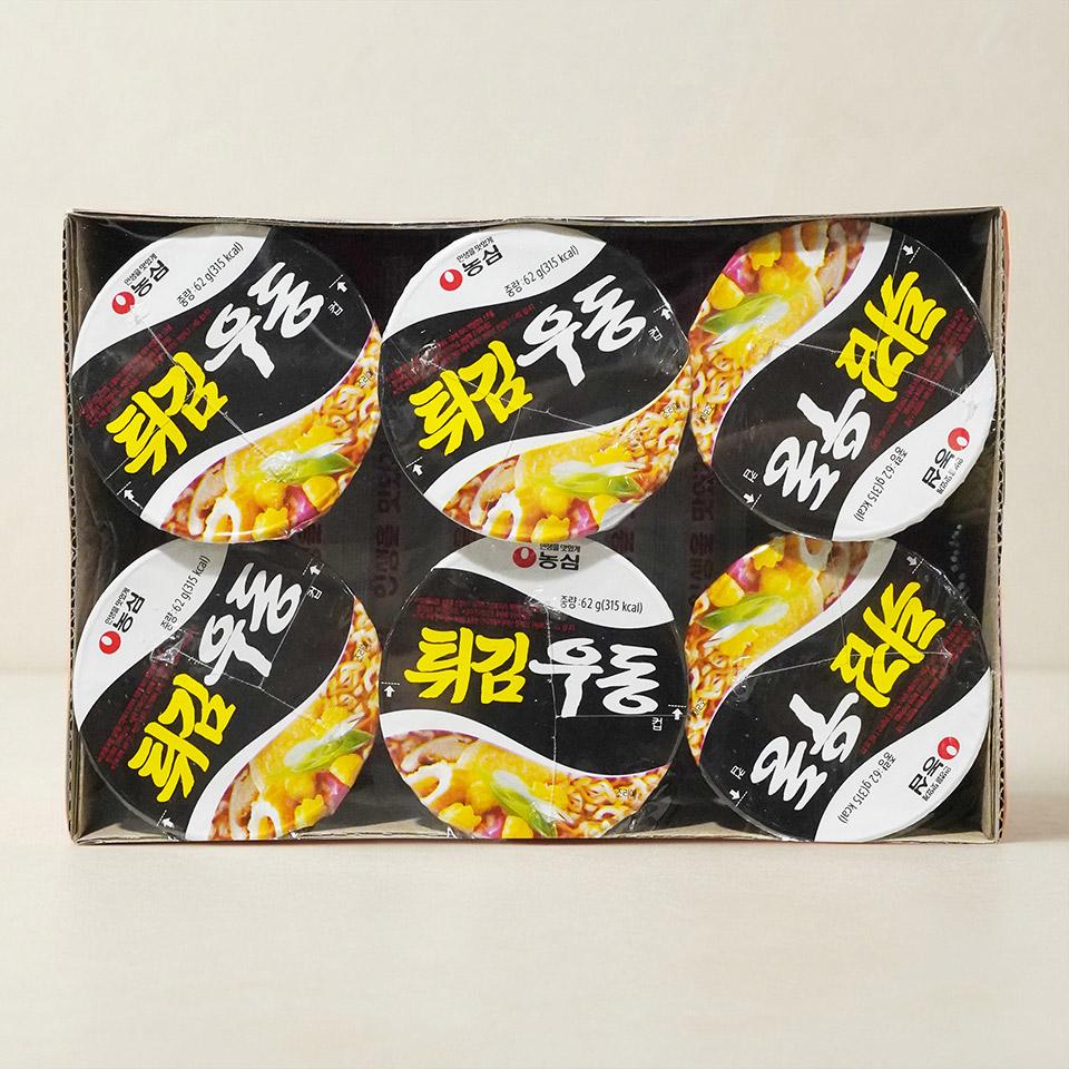 메가마트 농심 튀김우동 컵라면 소컵 62gx6개 - 상품 이미지