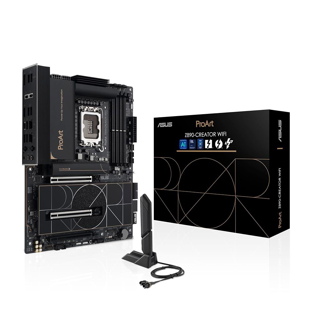 ASUS ProArt Z890-CREATOR WIFI Z890 LGA 1851 ATX 마더보드, 인텔 코어 울트라 프로세서 시리즈 2 준비, 16+2+1+2 스테이지, PCIe - 상품 이미지