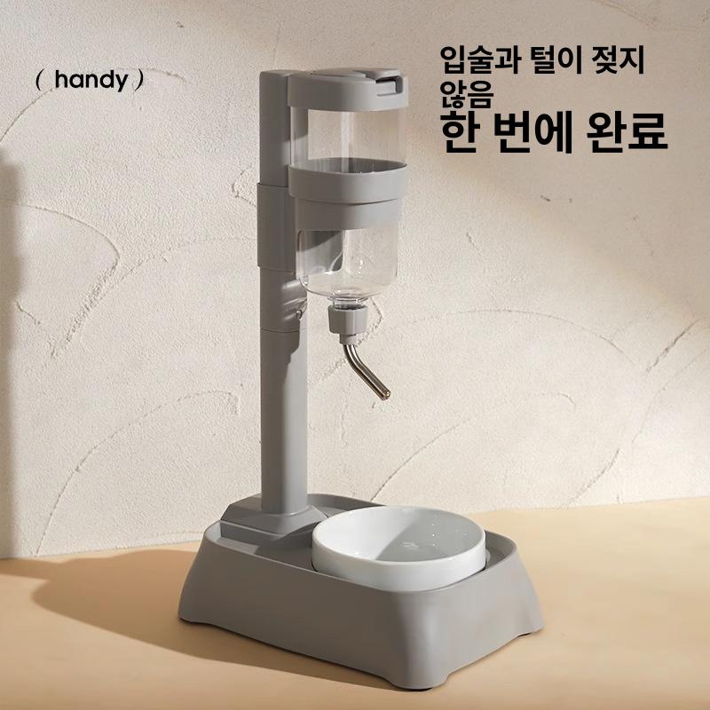 반려동물 자동 급수기 물그릇 식기 걸이형 그레이(세라믹) - 상세 이미지 2