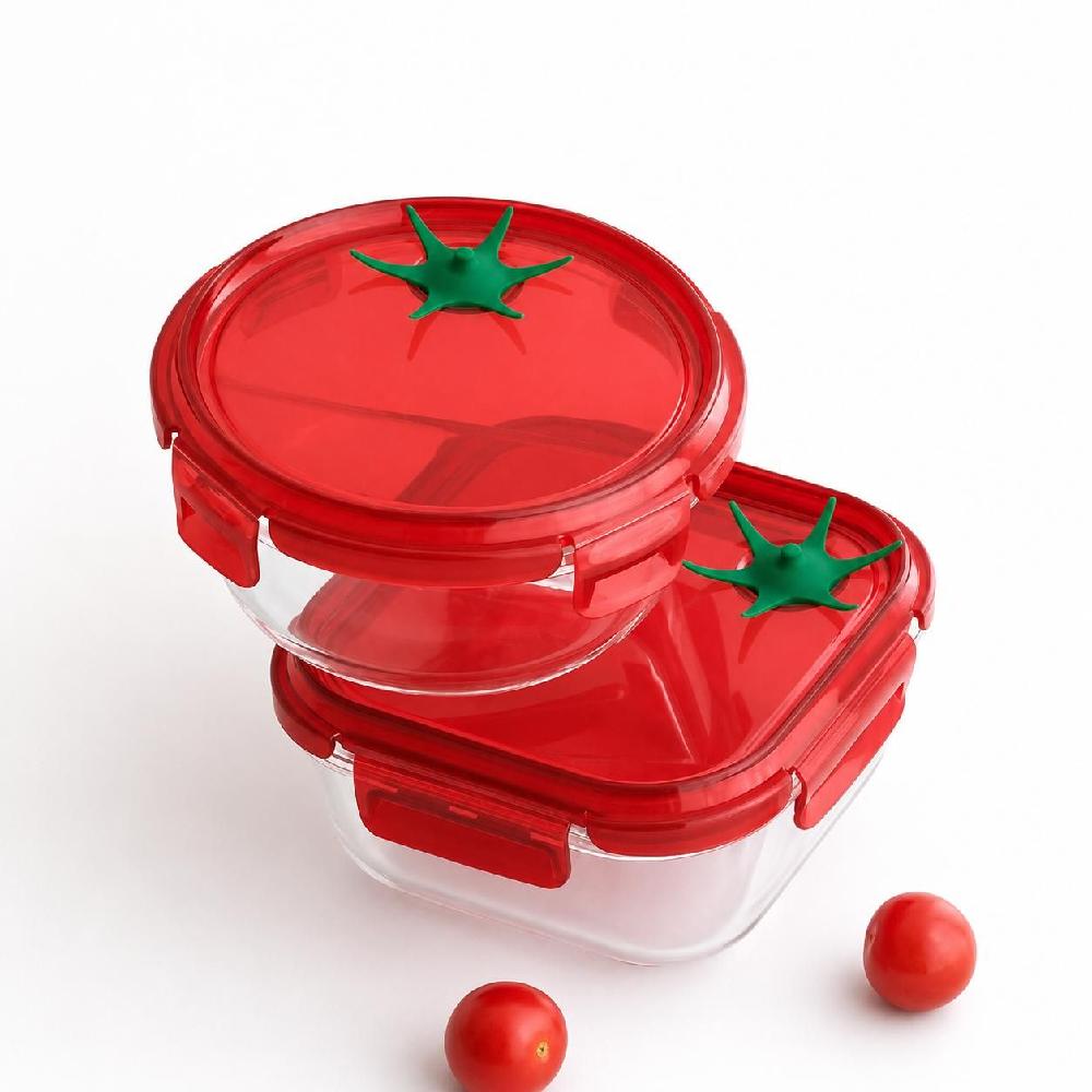 토마토 도시락통 밀폐 용기 고붕규산 직장인 런치박스 - 상품 이미지