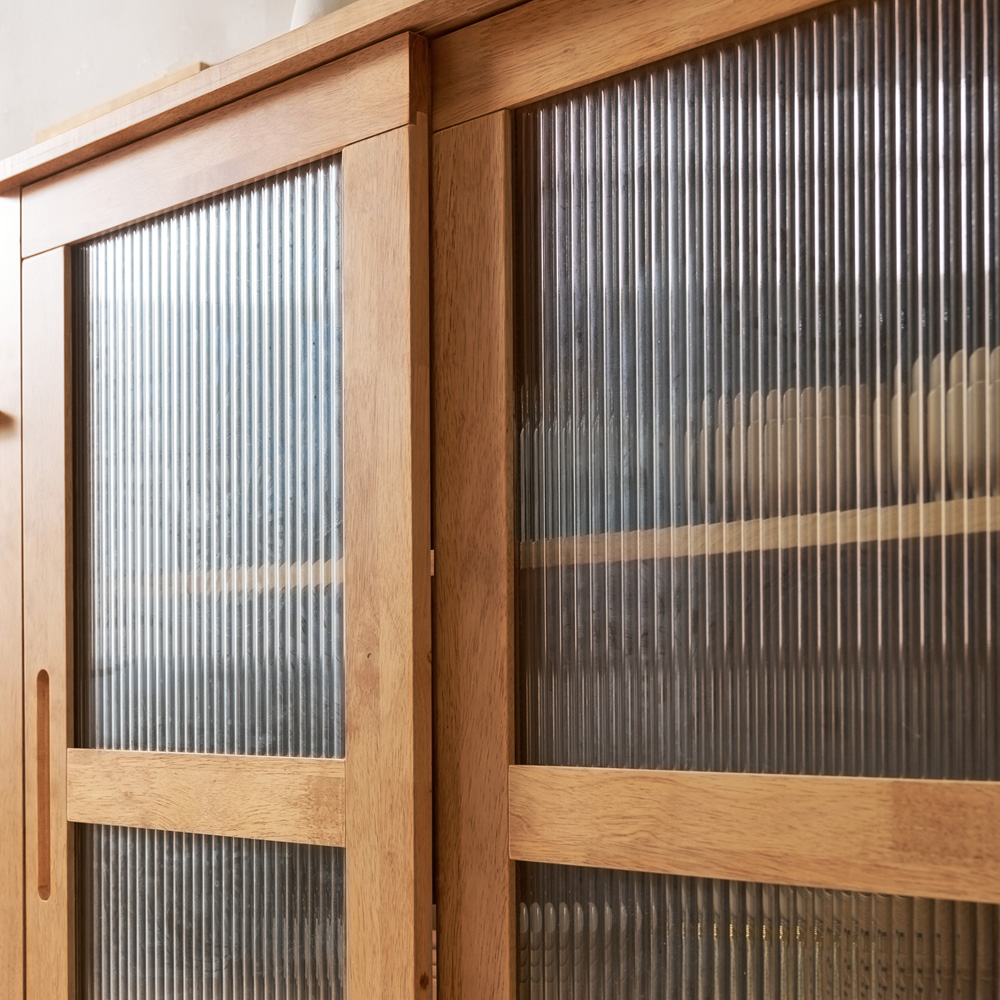 홀튼 홈카페 원목 다용도 슬라이딩 미닫이 주방 수납장 1000x400x1200mm, 3단, 네추럴 - 상세 이미지 4
