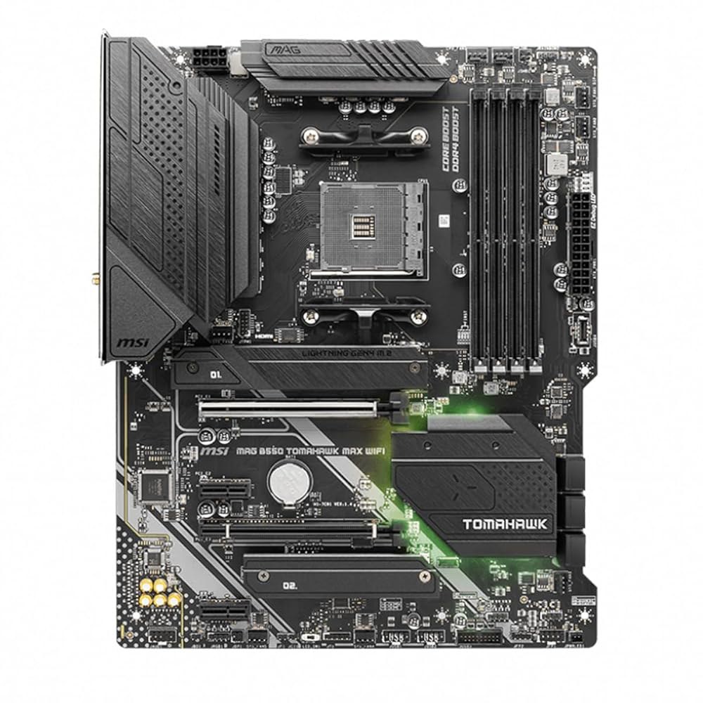 MSI MAG B550 토마호크 MAX WiFi 게이밍 마더보드(AMD Ryzen 5000 시리즈, AM4, DDR4, PCIe 4.0, SATA 6Gb/s, M.2, USB 3. - 상세 이미지 2