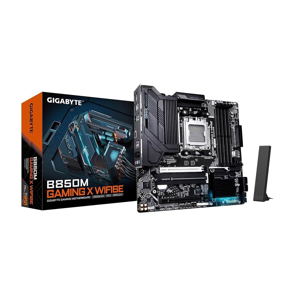 기가바이트 B850M 게이밍 X WIFI6E AMD AM5 mATX 마더보드, 라이젠 9000/8000/7000 시리즈 지원, DDR5, 10+2+2 전원 단계, 2X M.2, - 상품 이미지