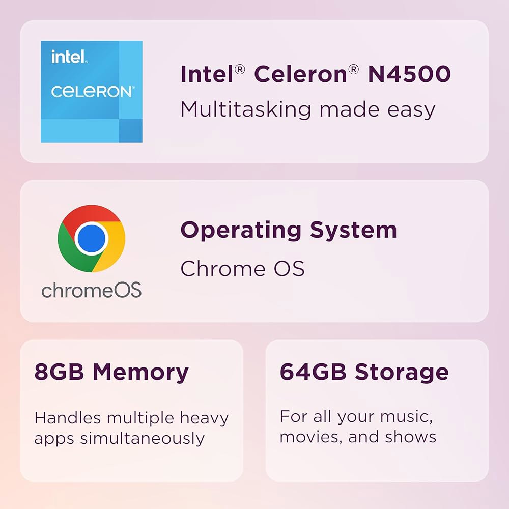 레노버 아이디어패드 3i 크롬북, 15.6인치 FHD 디스플레이, 인텔 셀러론 N4500, 8GB RAM, 64GB eMMC, 1920x1080 px, 720p 카메라, 크롬 OS 상품 이미지