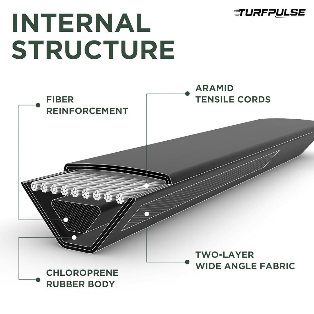 TURFPULSE 잔디깎이 데크 벨트 교체용 GX21833, John Deere D140 D150 D160 잔디깎이용 48인치 교체 부품 액세서리, 1/2인치 x 141인치 - 상세 이미지 3