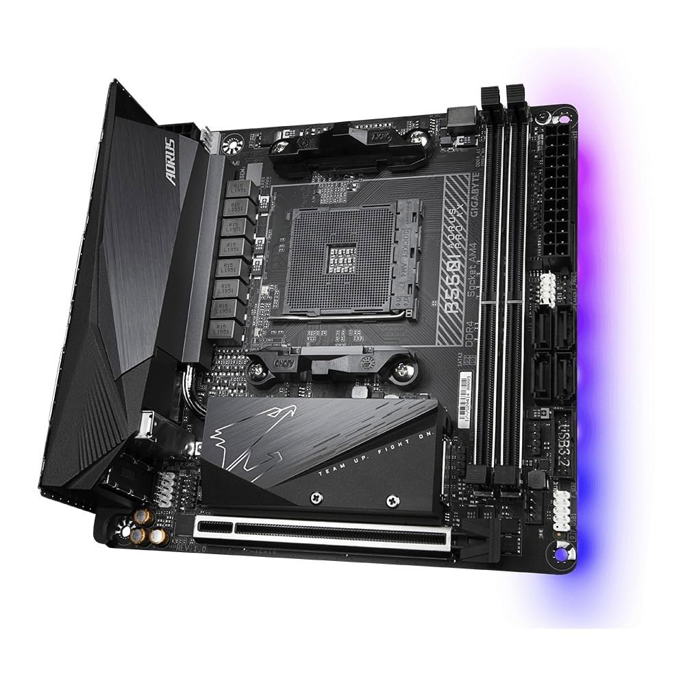 기가바이트 B550I AUS PRO AX AMD AM4 ITX 마더보드, Ryzen 5000/4000/3000 시리즈, DDR4, 6+2 전원 단계, 2X M.2, PCIe 4.0 - 상세 이미지 3