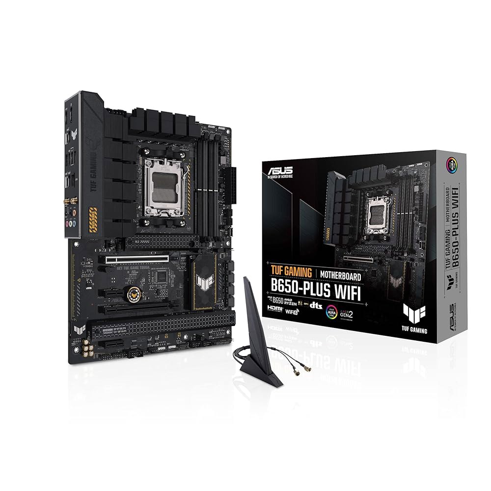 ASUS TUF 게이밍 B650-PLUS WiFi AMD B650 AM5 Ryzen 데스크탑 9000 8000 및 7000 ATX 마더보드, 14개 전원 스테이지, PCIe 5.0 - 상품 이미지