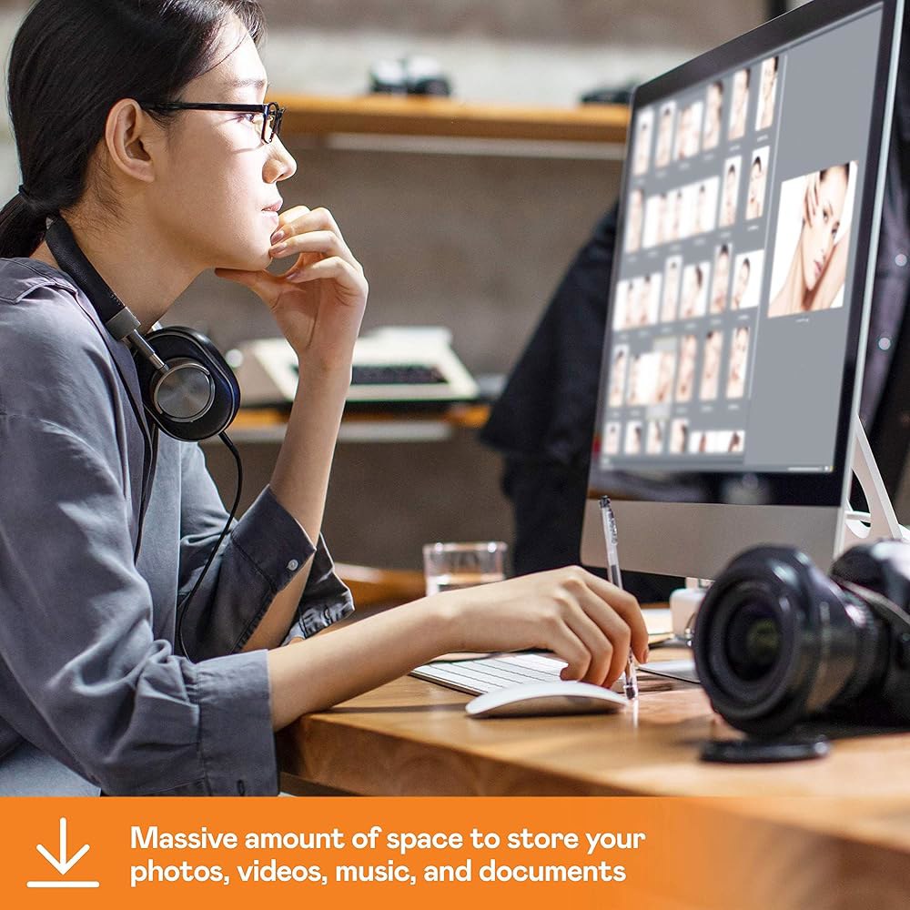 웨스턴 디지털 8TB 마이북 데스크톱 외장 하드 드라이브, USB 3.0, 비밀번호 보호 및 백업 소프트웨어가 포함된 HDD - WDBB0080HBK-NESN - 상세 이미지 2
