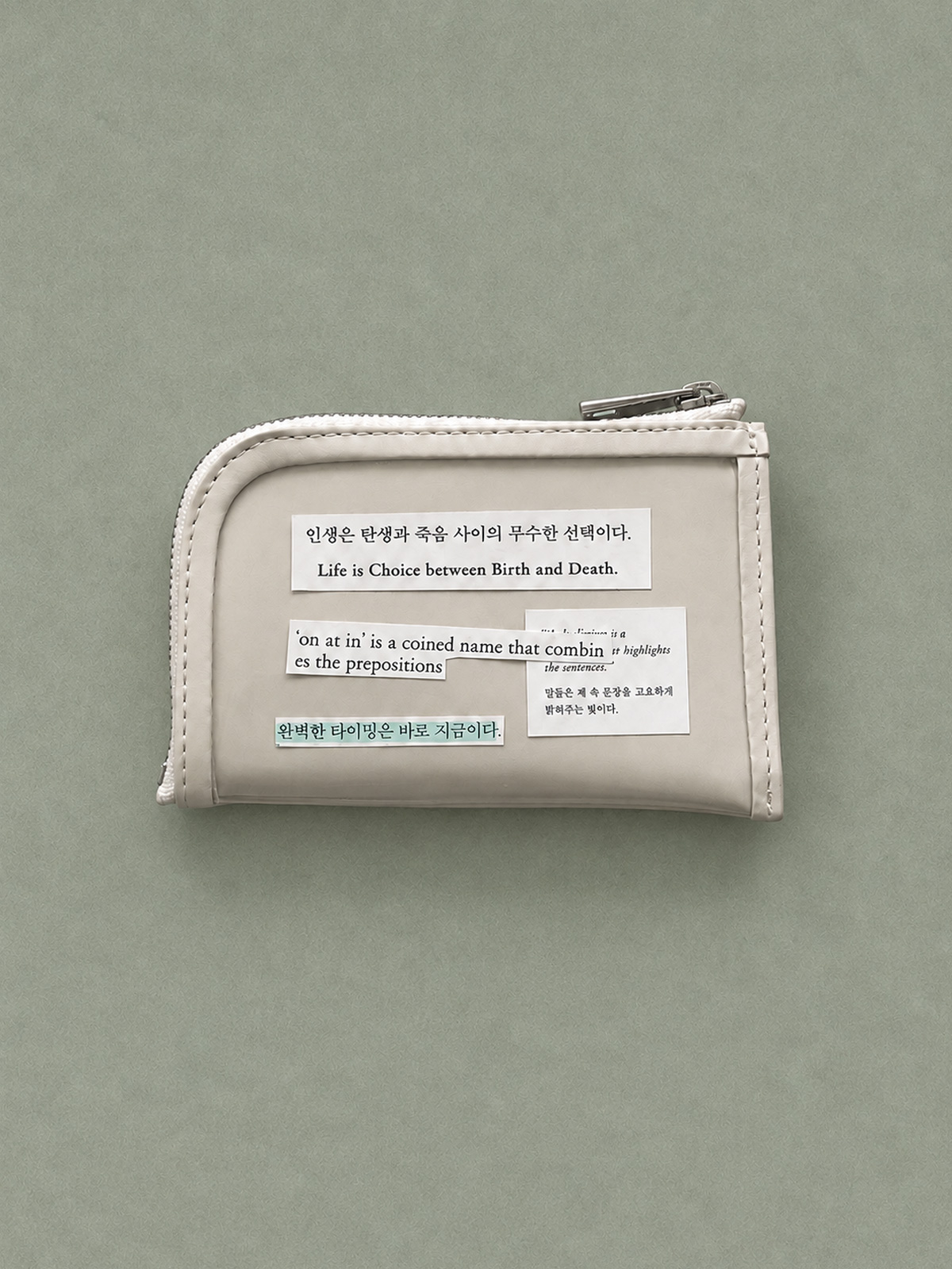 가죽 교통 카드 지갑 목걸이 포토 월렛 투명 사진 해외 유럽 여행 온앳인 ivory (아이보리) - 상세 이미지 2