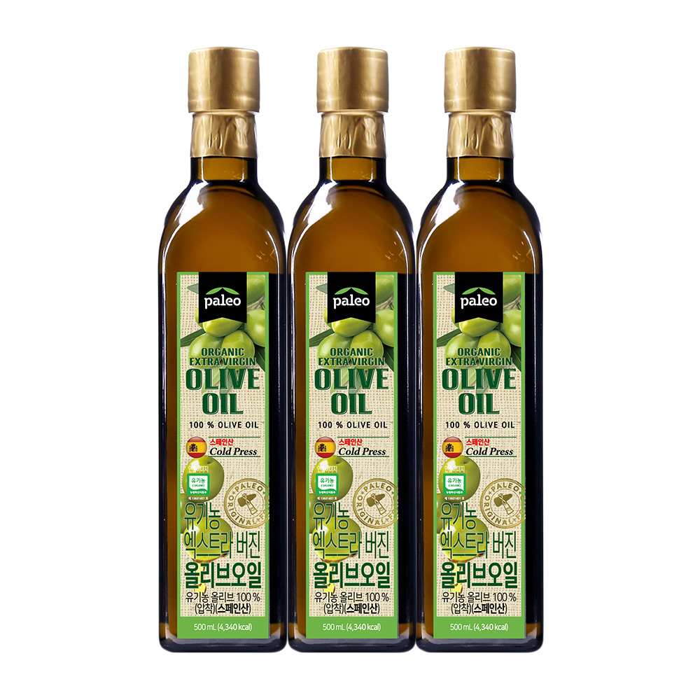 팔레오 유기농 엑스트라버진 올리브오일 500ml, 3개 - 상품 이미지