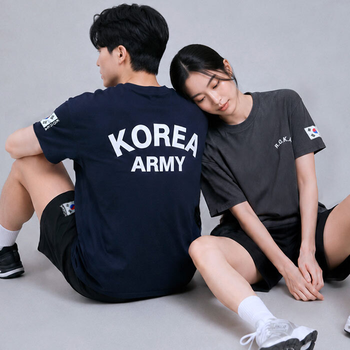 ROKA 로카 남녀공용 에어 쿨 군인 반팔 티 셔츠 반바지 커플 룩 냉감 헬스 트레이닝 복 - 상품 이미지