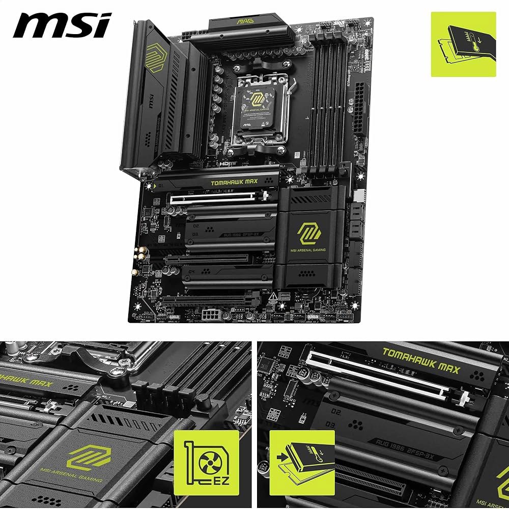 MSI MAG B850 토마호크 MAX WiFi 마더보드, ATX - AMD Ryzen 9000/8000/7000 프로세서, AM5-80A SPS VRM, DDR5 메모리 부스트 - 상세 이미지 3