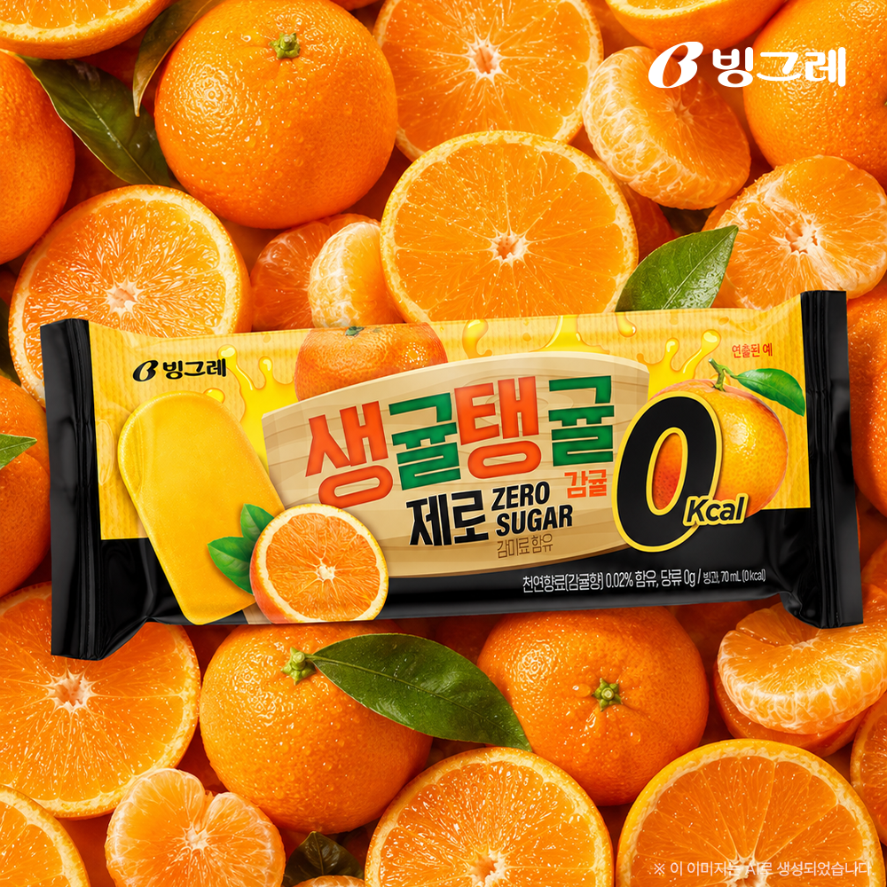 [Zero] 빙그레 생귤탱귤 감귤 당류제로 아이스크림 40개입 - 상세 이미지 4
