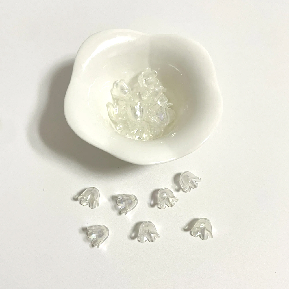 투명 은방울꽃 비즈 공예 식물 화분 끈갈피 만들기 diy 재료 키링 팔찌 악세사리 부자재 - 상품 이미지