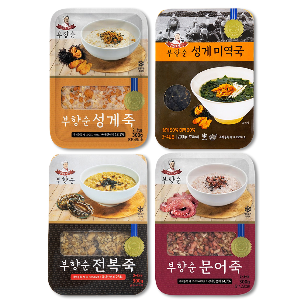 제주맛집그대로 한빛수산 부향순 죽 4종 세트 (9~10인분) 전복죽 성게죽 문어죽 성게미역국 든든한 한끼 - 상세 이미지 2