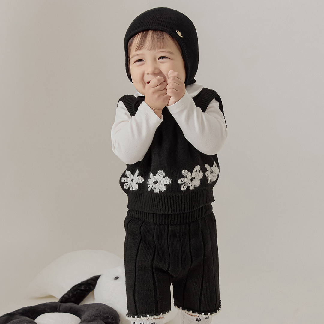 돌촬영의상 하객룩 위브플라워 베스트 블랙 이미지 6