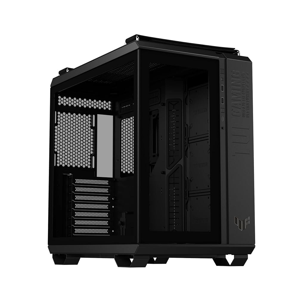 ASUS TUF 게이밍 GT502 ATX 풀 타워 PC 케이스, 듀얼 챔버, 도구 없는 측면 패널, 모듈식 디자인, 양방향 GPU 장착 호환, 360mm 및 280mm 라디에이터 - 상품 이미지