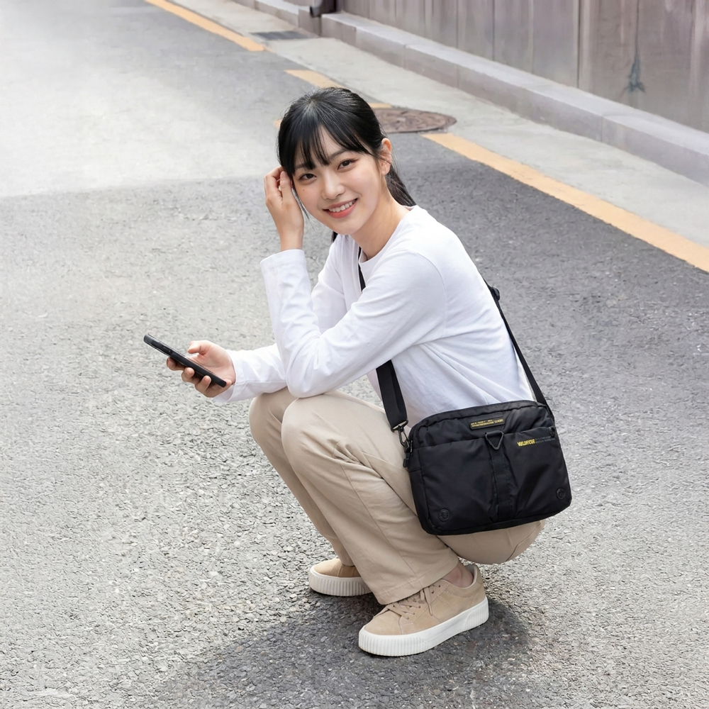 벤쿠쿠 크로스백 경량 테크웨어 메신저백 남자 데일리 가방 290g 이미지 6