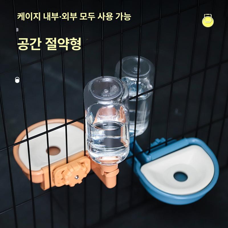 반려동물 자동 급수기 급식기 고양이 강아지 토끼 용 그레이 480ml - 상세 이미지 3
