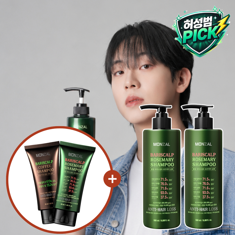 허성범 PICK 몽잘 바리스칼프 로즈마리 샴푸 탈모증상완화 기능성 500ml, 2개 상품 이미지