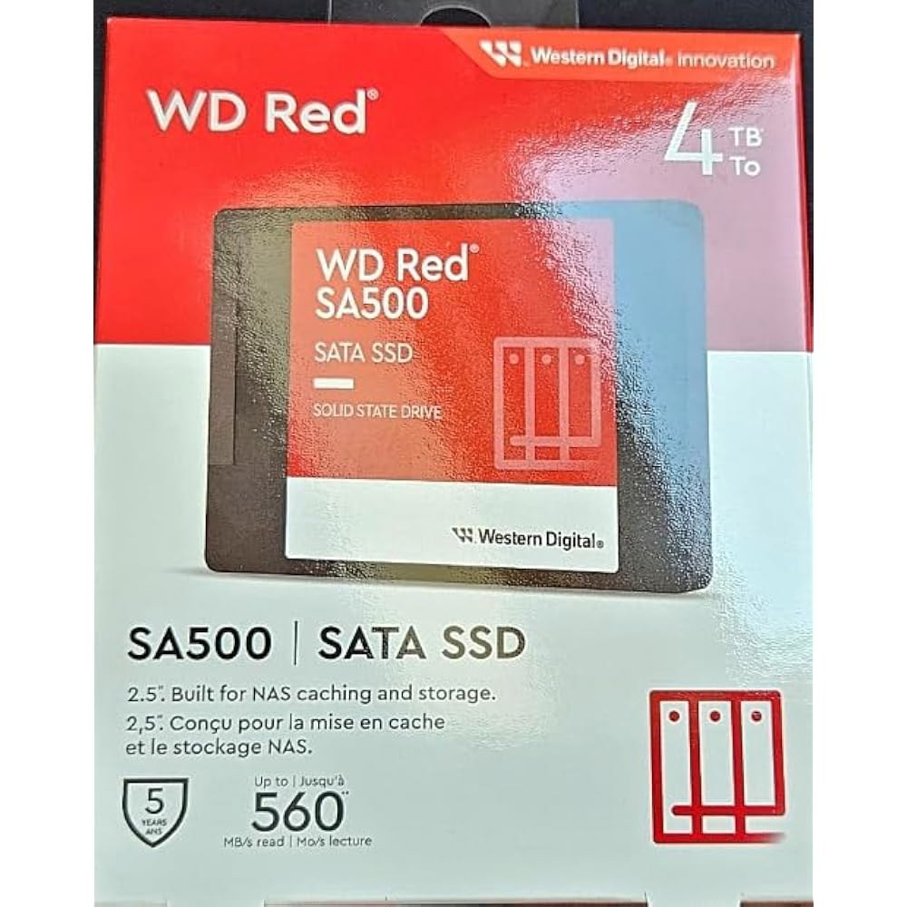 웨스턴 디지털 4TB WD 레드 SA500 NAS 3D NAND 내장 SSD 솔리드 스테이트 드라이브 - SATA III 6Gb/s, 2.5 /7mm, 최대 560MB/s WDS4 - 상세 이미지 2