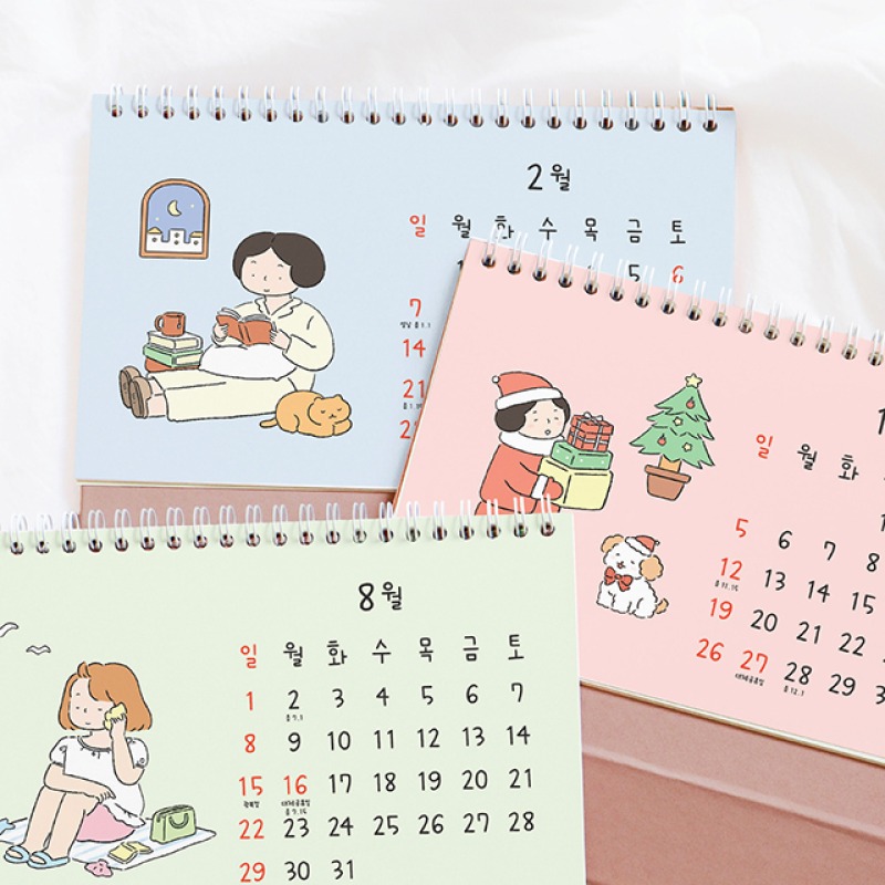 27년 탁상 달력 감성 일러스트 2027 일상 인디고 데스크 캘린더 귀여운 예쁜 달력 이미지 7