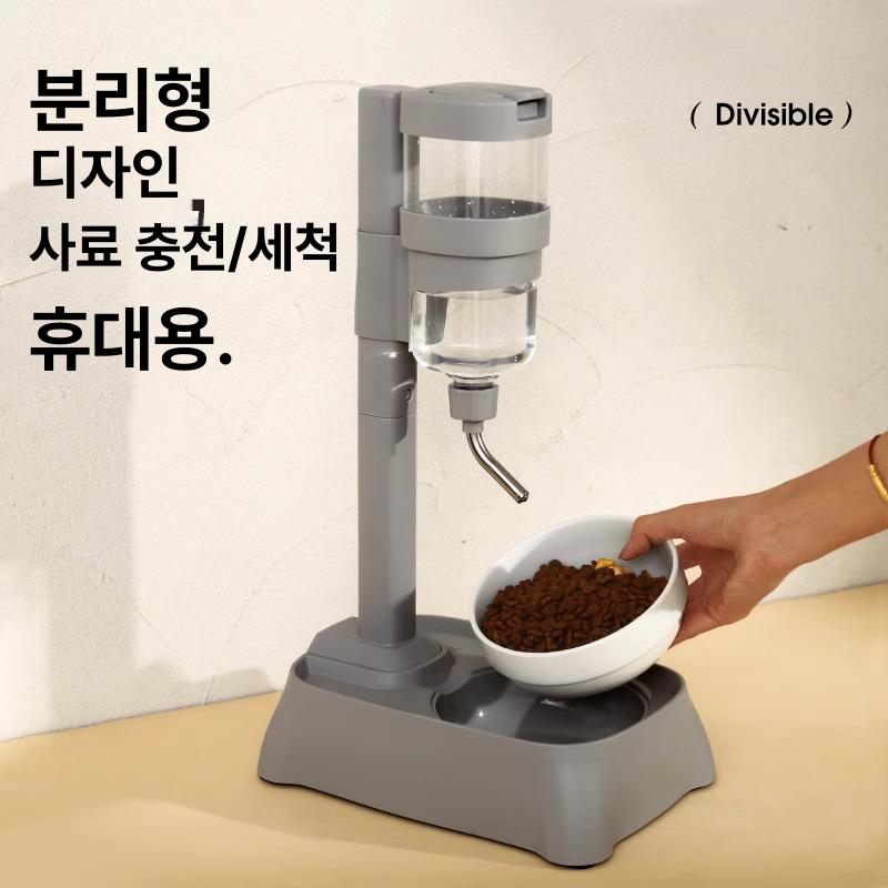 반려동물 자동 급수기 물그릇 식기 걸이형 그레이(세라믹) - 상세 이미지 5