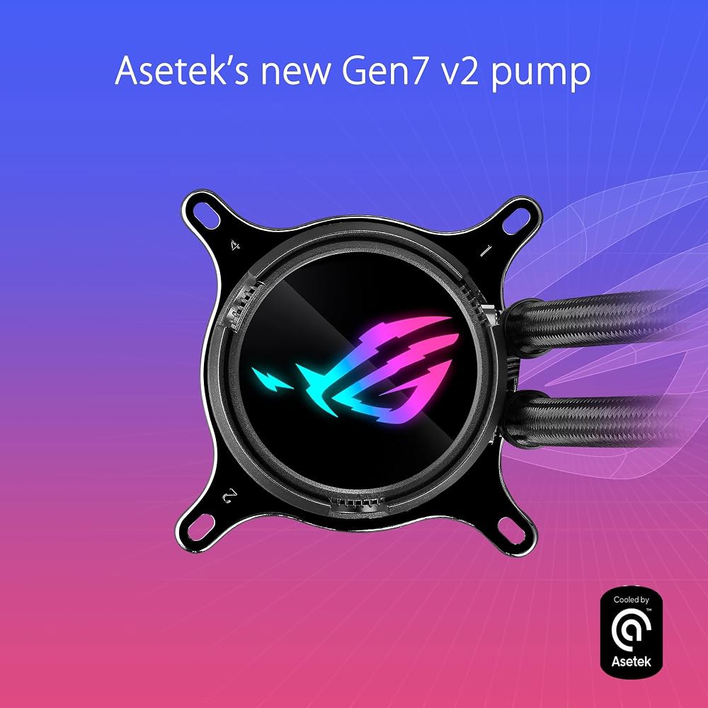 ASUS ROG Strix LC III 360 올인원 CPU 액체 쿨러, 360 회전식 워터 블록, Asetek의 새로운 7세대 v2 펌프, 프리미엄 팬, 10개 이상의 맞춤형 - 상세 이미지 3